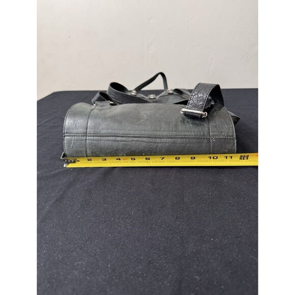 Maxon Collection Black Pebbled Leather Backpack Purse Handmade in Italy